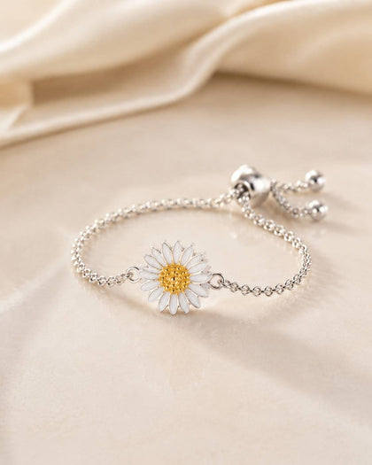 Adjustable Ring with Flower Design in 925 Silver